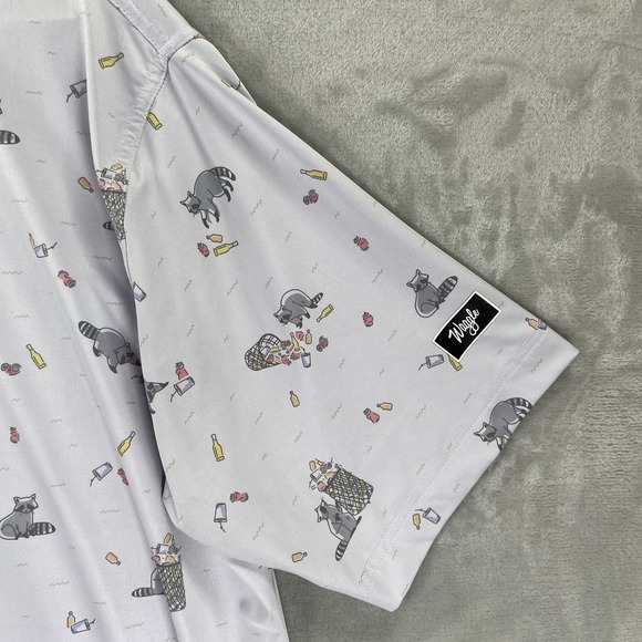 Waggle Shirt men's 2XL Golf Polo Performance Short Sleeve Raccoon Trash Bandit - Picture 6 of 12